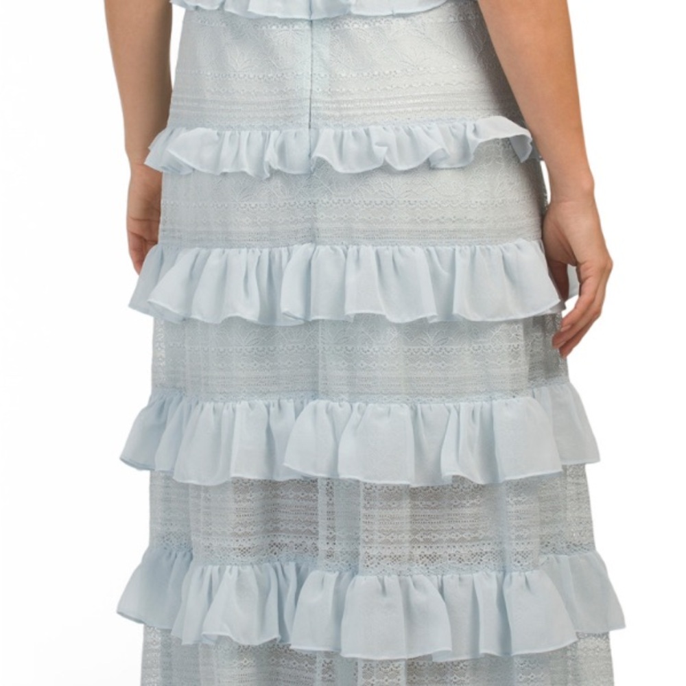 BCBGMaxAzria Light Blue Ruffle Maxi Dress - Picture 5 of 12